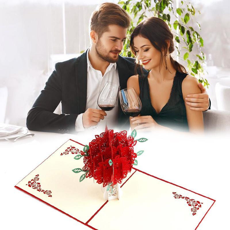 Rose Bouquet Pop-up Card