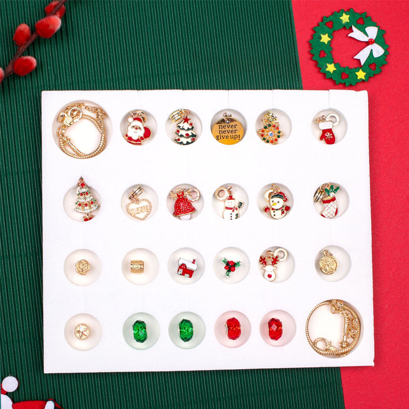 24 Days Countdown Calendar DIY Christmas Advent Calendar Bracelets Set