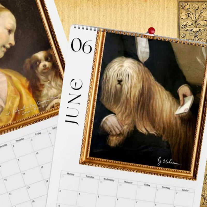 2024 Renaissance Painting Ugly Dogs Monthly Calendar