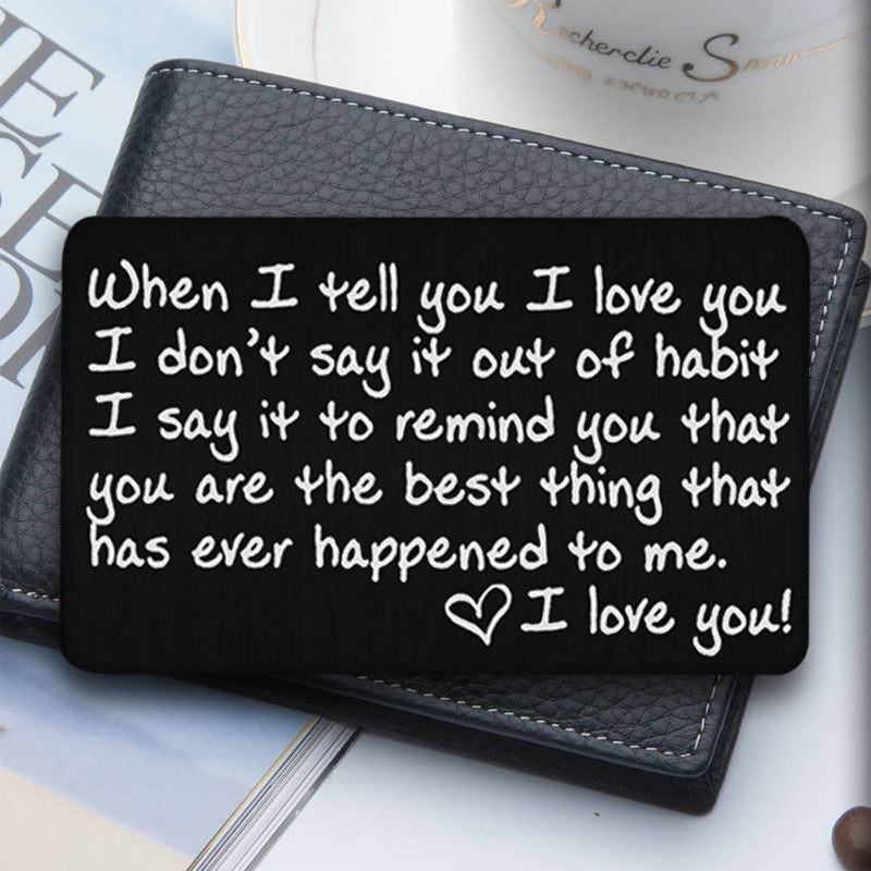 I Love You Mini Laser Engraved Wallet Card