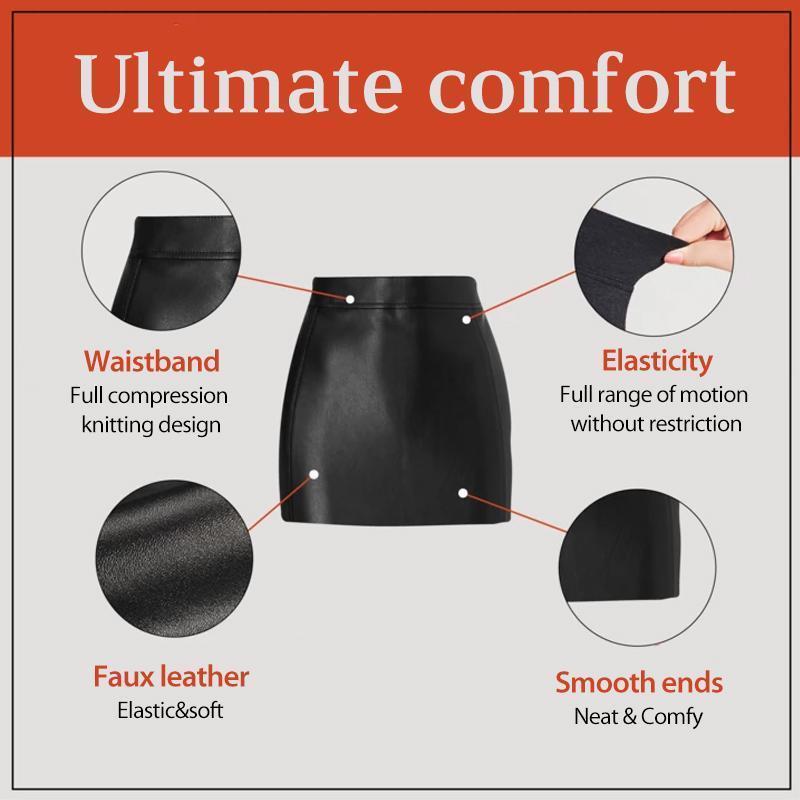 Stretch-Leather Bodycon Mini Skirt