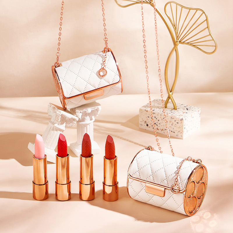Velvet Matte Lipstick Set with Cham Chain Pouch